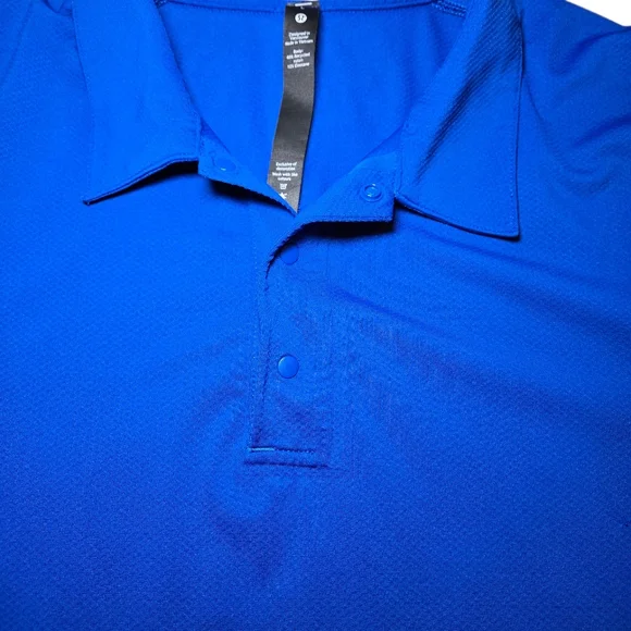 Men's Lululemon Snap Front Performance Short Sleeve Polo - Symphony Blue - Picture 4 of 9